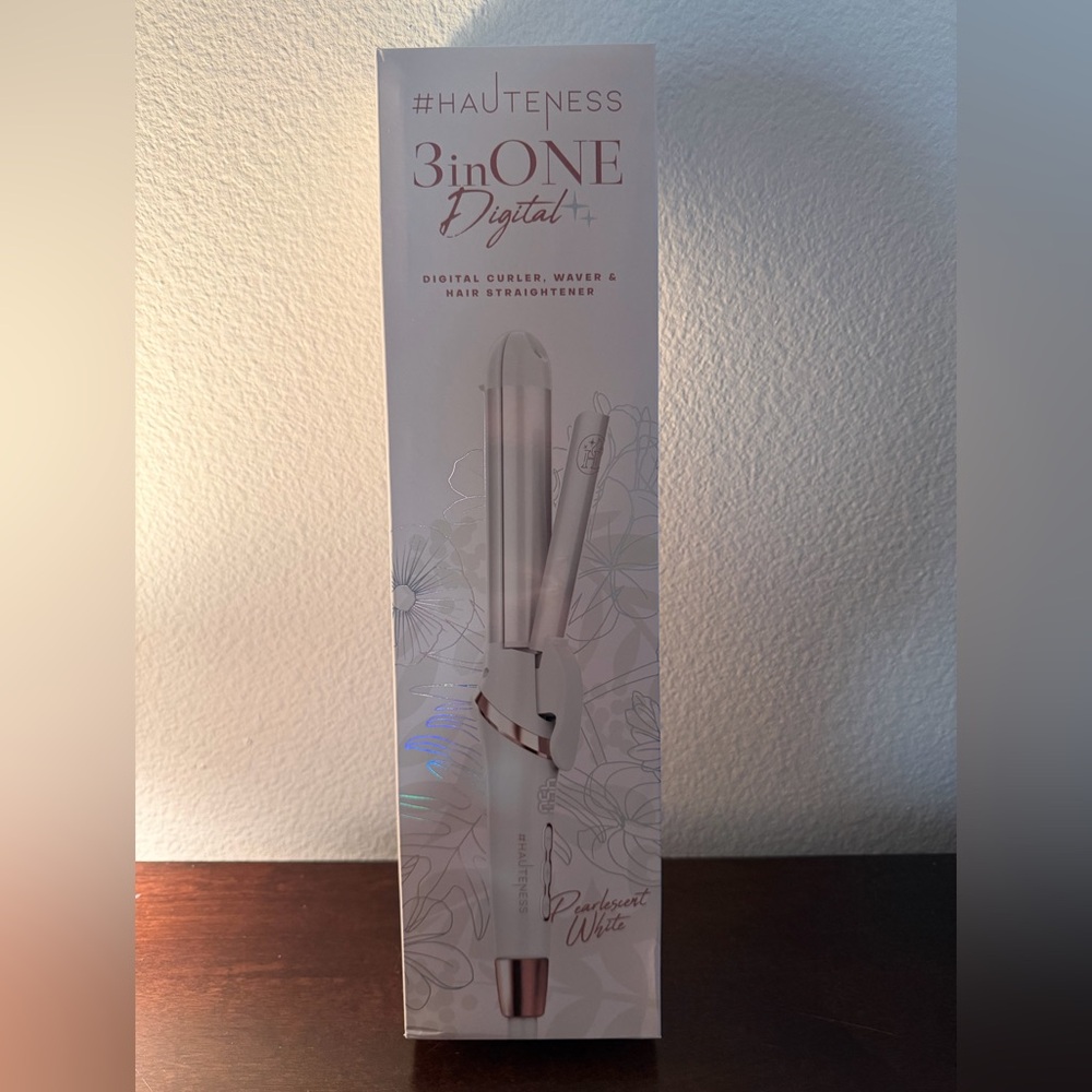 3-in-1 Digital Hair Styler in White and Rose Gold
